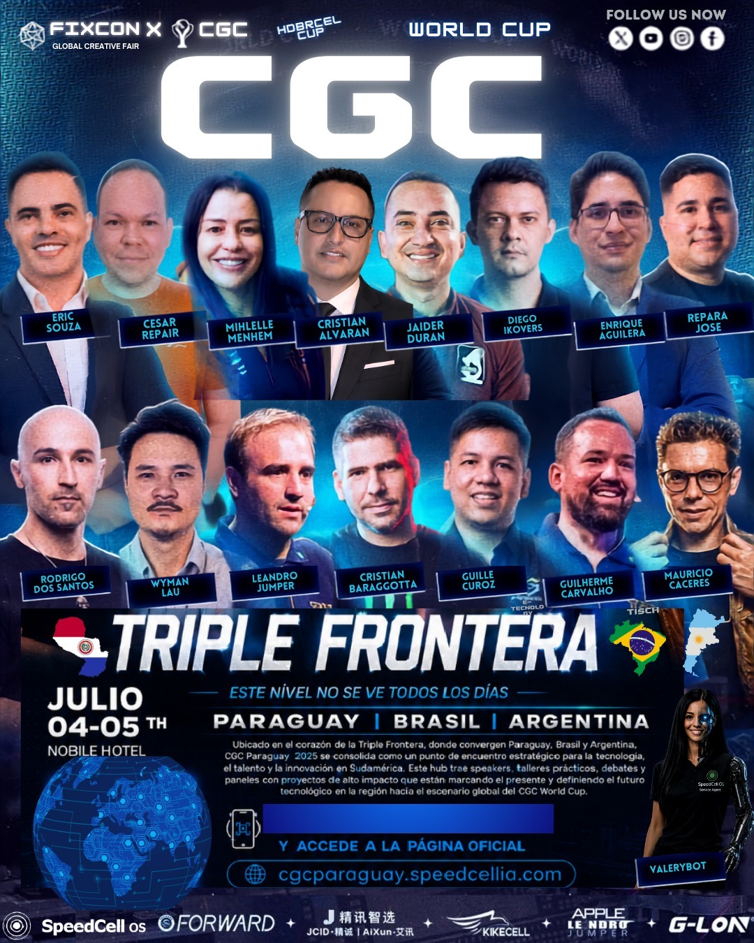 Póster oficial CGC Paraguay 2026 - todos los exponentes - Triple Frontera